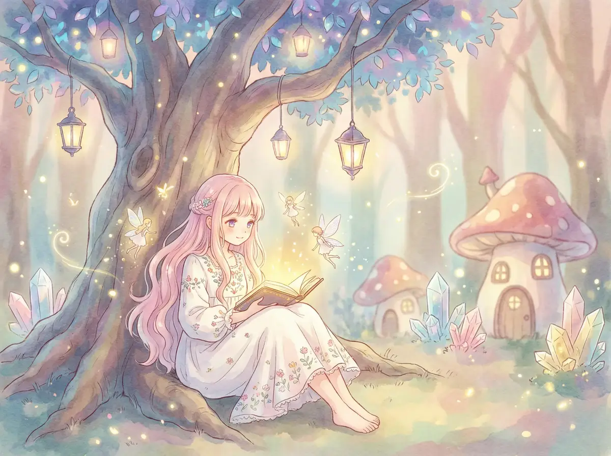 海贼王RED免费观看 - 魔法森林中阅读故事书的粉发少女与精灵